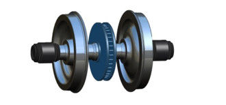1-1450mm Diameter Roda Kereta Api Wagon Wheelsets Dan Trolley Sistem Dengan Standar Kepatuhan EN 13260/13262