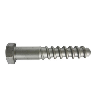 Ss25 Railway Track Fasteners, Hex Rail Screw Spike Bahan Baja Karbon OEM